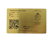 บัตรสมาชิกโลหะรหัส QR ทองเหลืองพิมพ์ดำแปรง