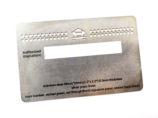 85x54x0.5mm Steel Taxi บัตรสมาชิก VIP ตัดโลโก้ White Signature
