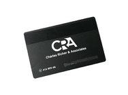 CR80 Matte Black Metal Business Cards โลโก้พิมพ์สีกำมะหยี่