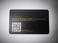 เลเซอร์แกะสลักนามบัตรโลหะสีดำด้านแถบแม่เหล็กซูเปอร์มาร์เก็ตวีไอพีรหัส QR บัตรเครดิต