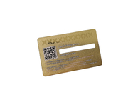 บัตรสมาชิกวีไอพี 0.8 มม. รหัส QR ลายเซ็นแผงโลหะทอง Frosted