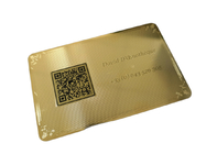 นามบัตรโลหะทอง 24K CR80 Etch โลโก้ QR Code การพิมพ์ซิลค์สกรีน