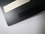 เลเซอร์แกะสลักโลหะบัตร RFID Matt Black 4442 ชิปบัตรเดบิตแถบแม่เหล็ก