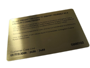 Brush Gold Stainless Steel Business Card With Etched Logo