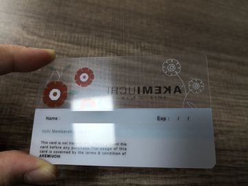 บัตรสมาชิกธุรกิจ PVC ใสขนาด 85.6x54x0.5mm พร้อมการพิมพ์สี