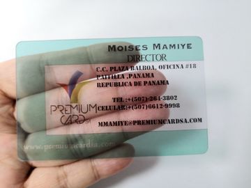 บัตรสมาชิกธุรกิจ PVC ใสขนาด 85.6x54x0.5mm พร้อมการพิมพ์สี