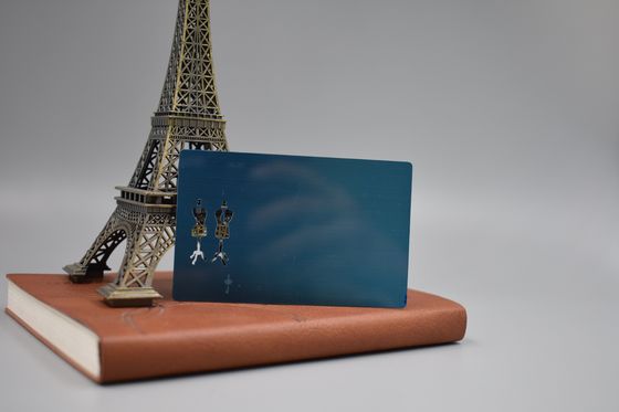 Blue Brushed Member Vip 85x54mm Metal Business Cards