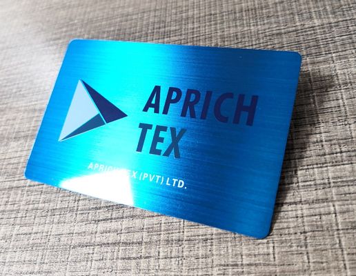 Blue Brushed Member Vip 85x54mm Metal Business Cards
